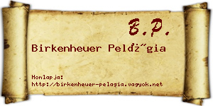 Birkenheuer Pelágia névjegykártya